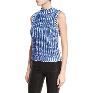 ALICE + OLIVIA Tomi Two-Tone Chunky Knit Top Size medium